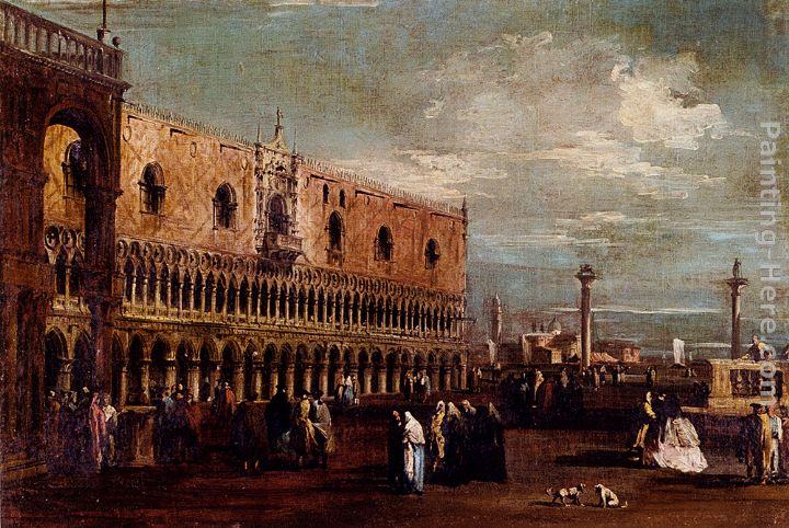 Francesco Guardi Venice, A View Of The Piazzetta Looking South With The Palazzo Ducale